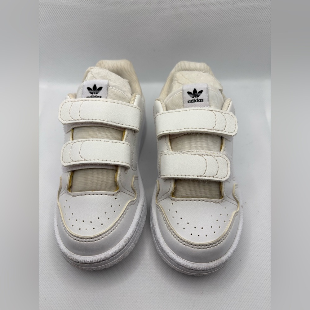 Adidas Kids Cream and White Velcro Sneakers - Picture 2 of 9